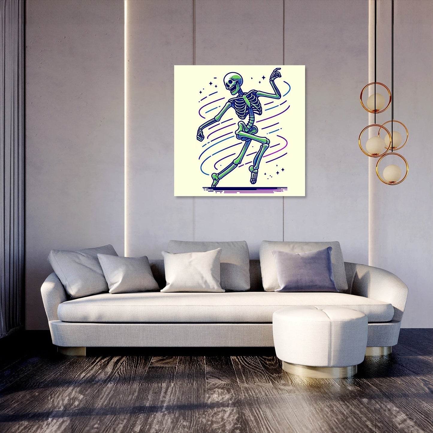 Whimsical Skeleton Canvas