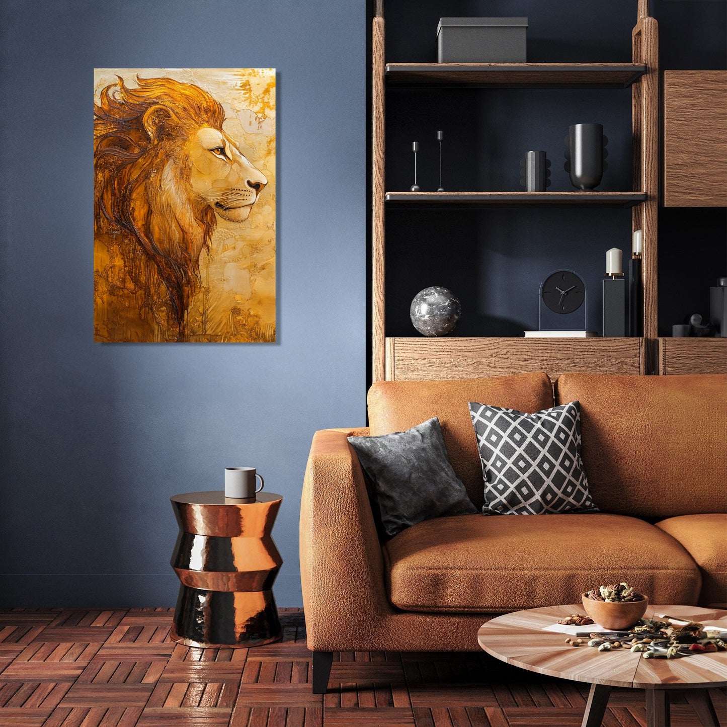 Contemplative Lion Canvas