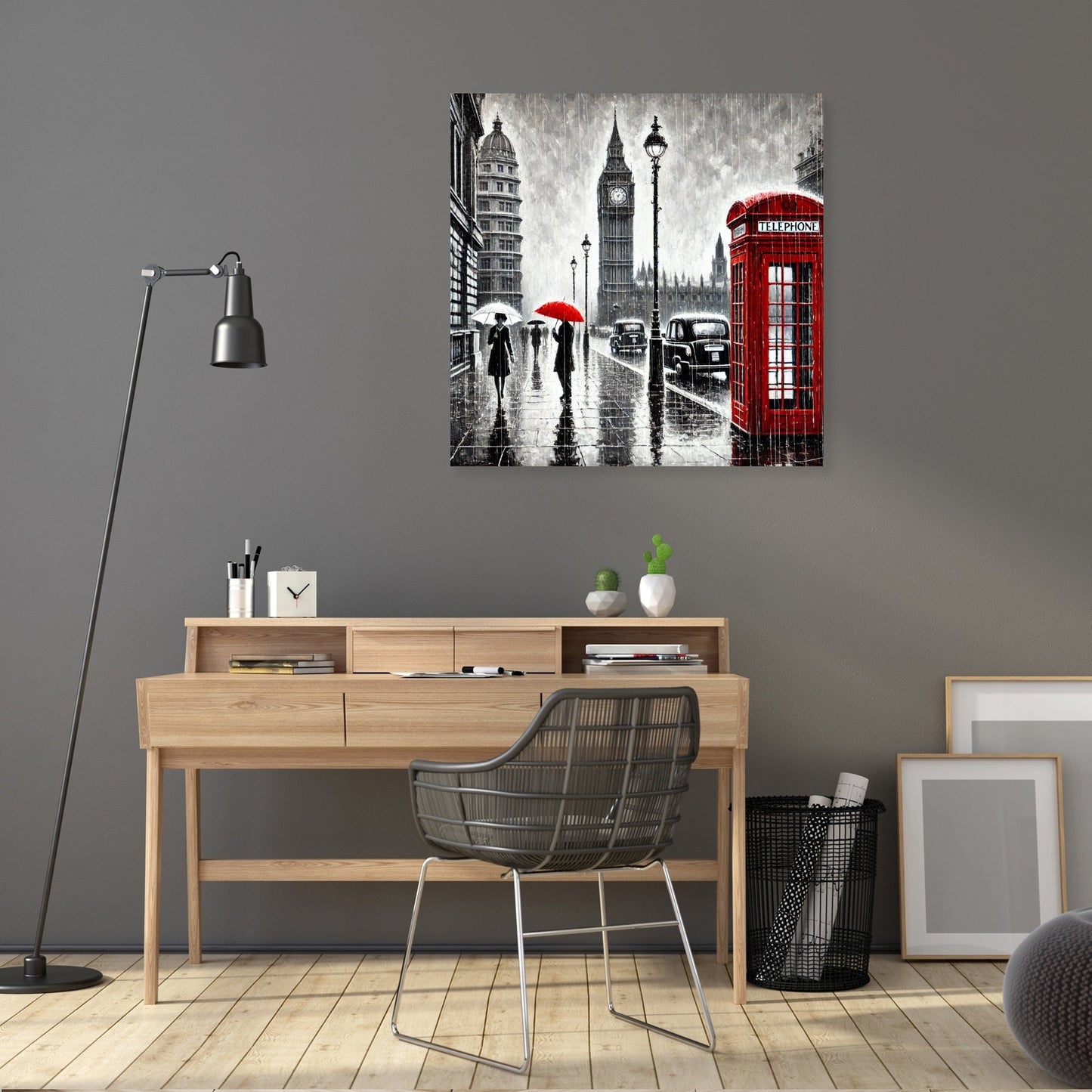 London Rain Stroll Canvas