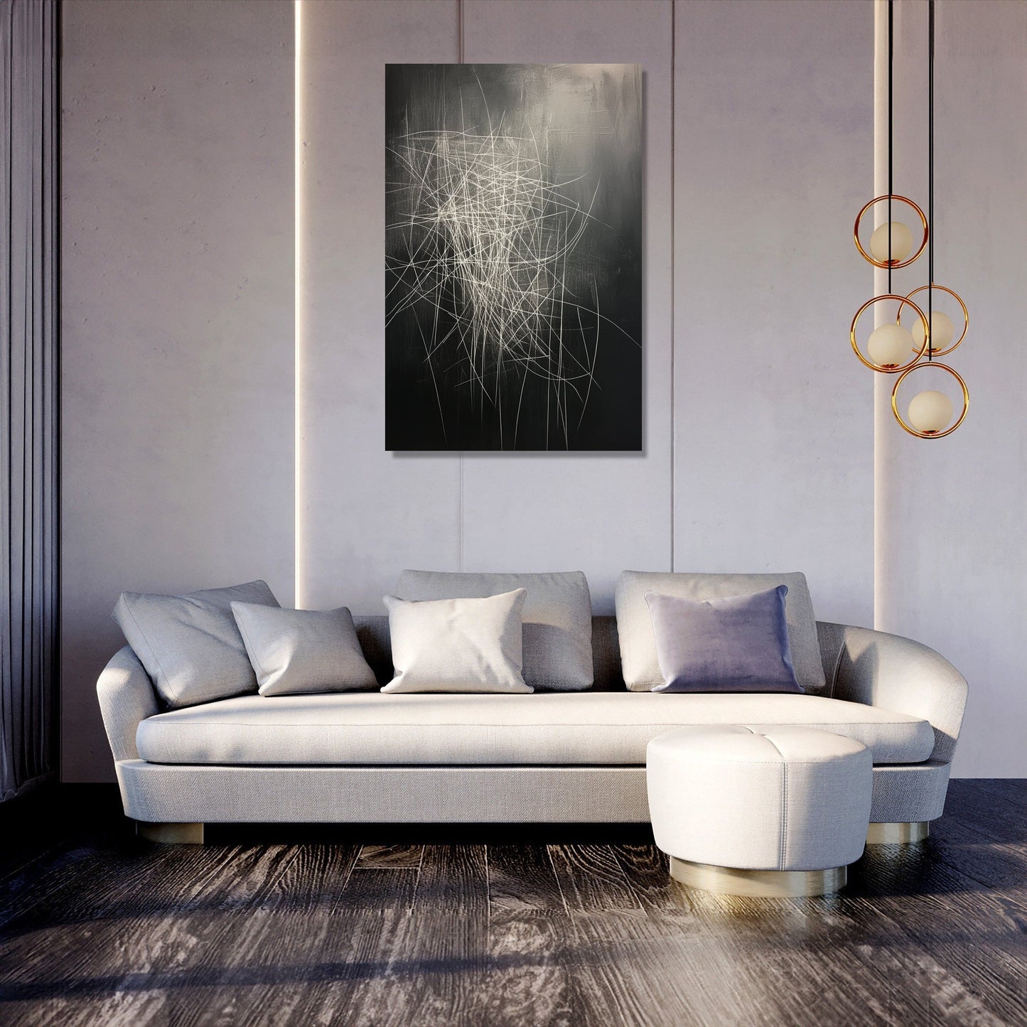 White Lines on Grey Canvas