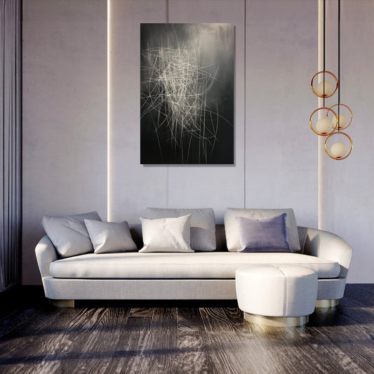 White Lines on Grey Canvas