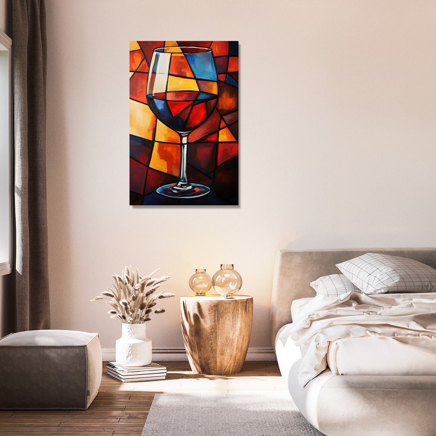Geometric Wine Glass Canvas