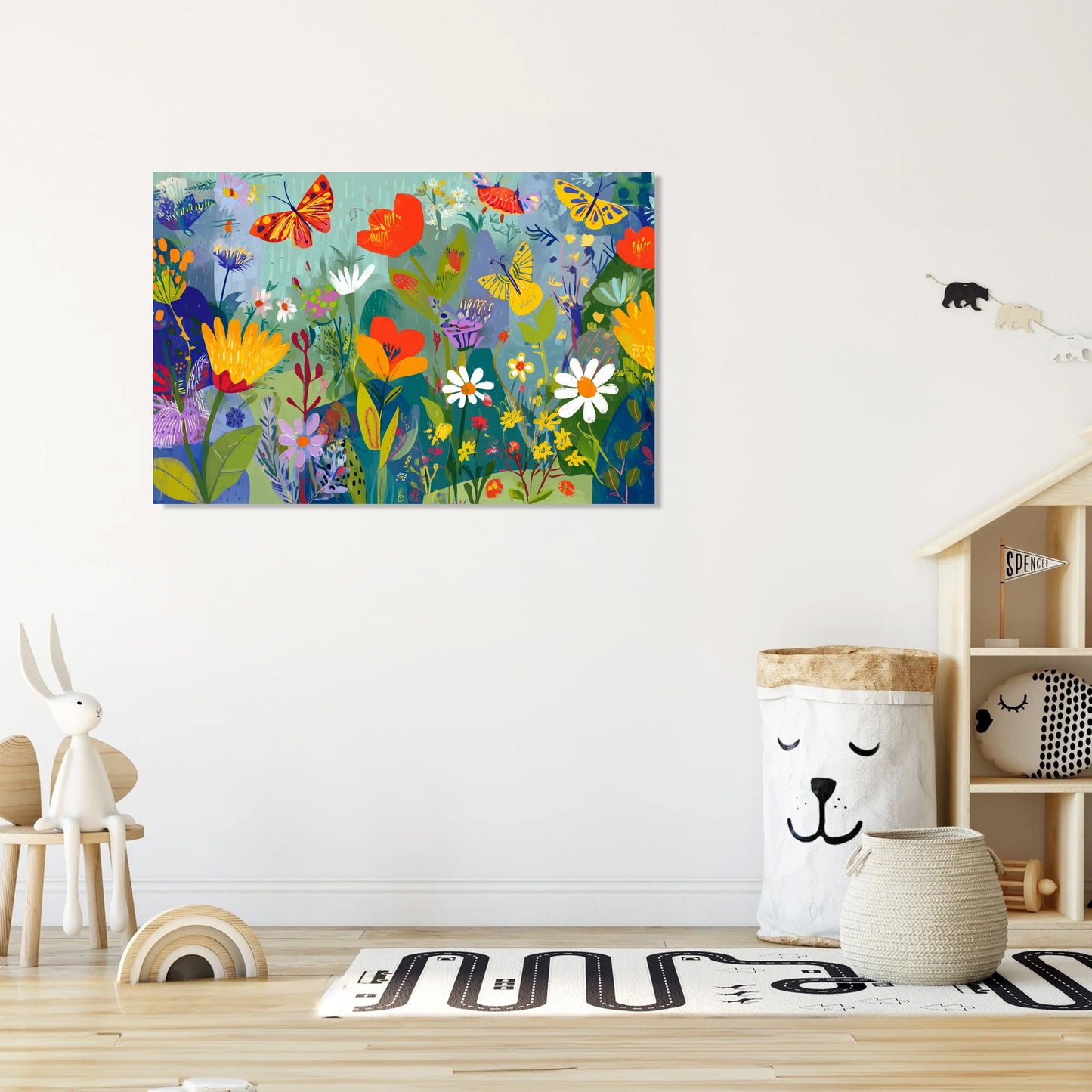 Wildflowers and Butterflies Canvas