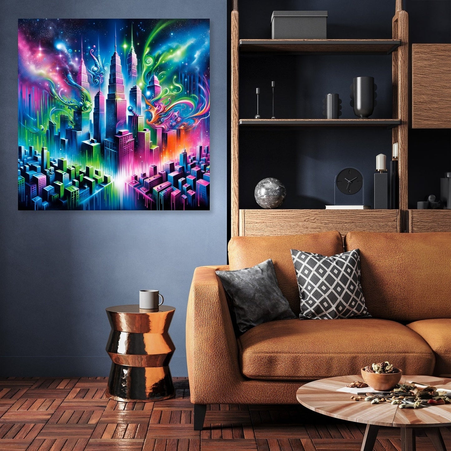 Neon Dreamscape Canvas