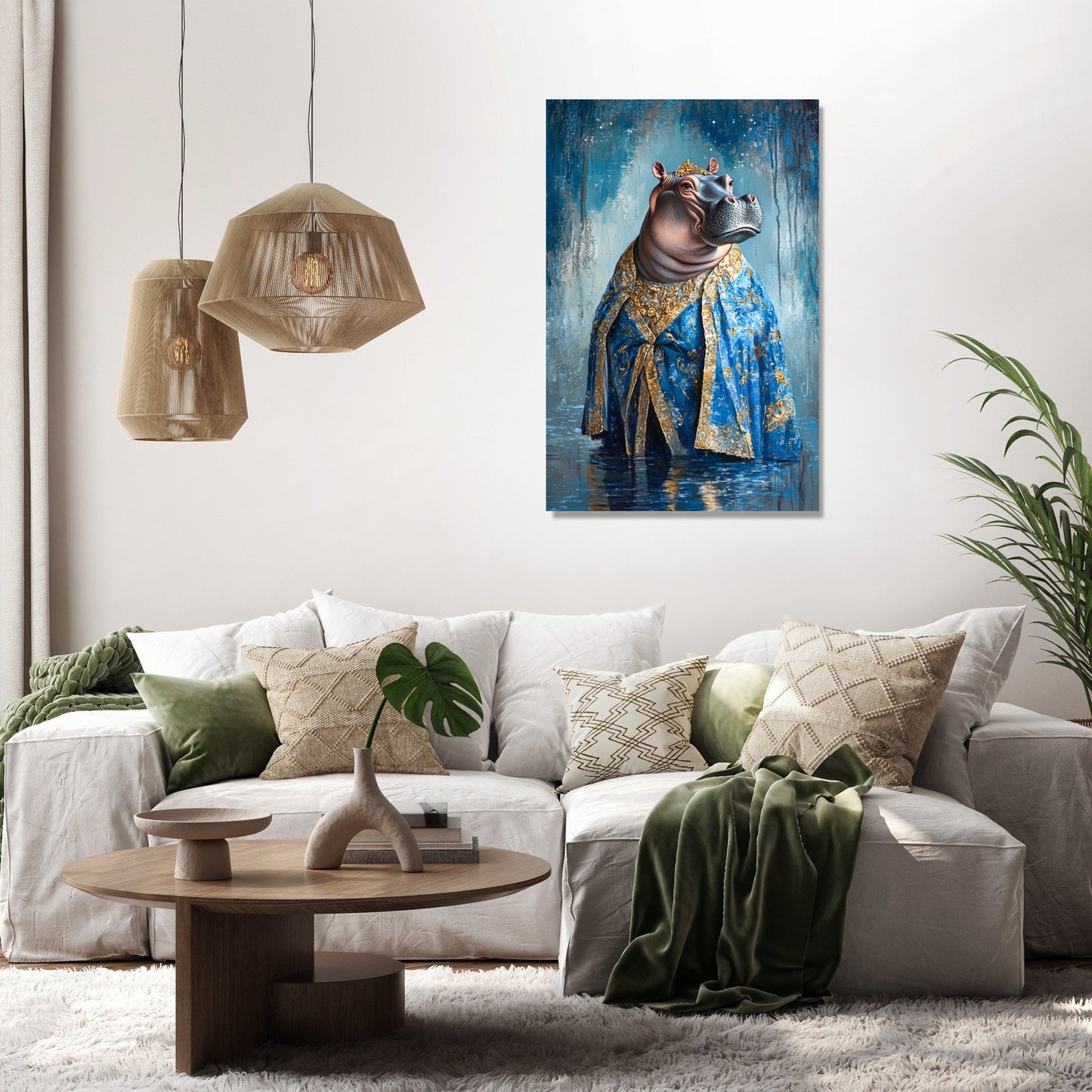 Hippopotamus Majesty Canvas