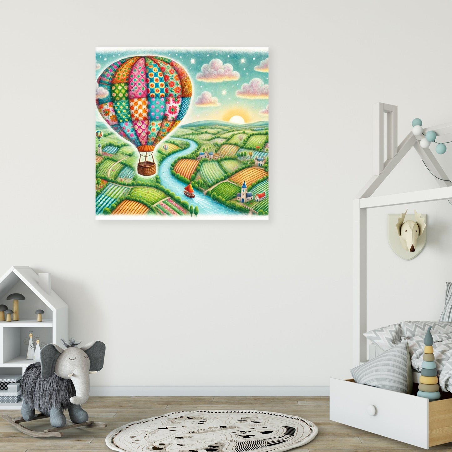 Dreamy Balloon Adventure Canvas