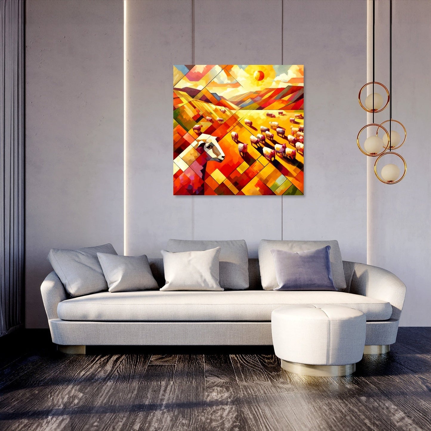 Midday Mosaic Sheep Canvas