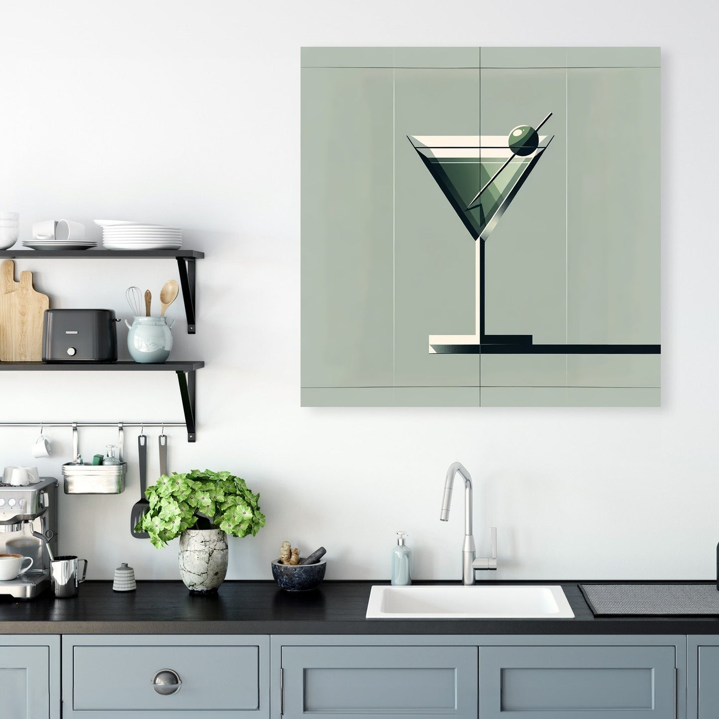 Minimalist Dirty Martini Canvas
