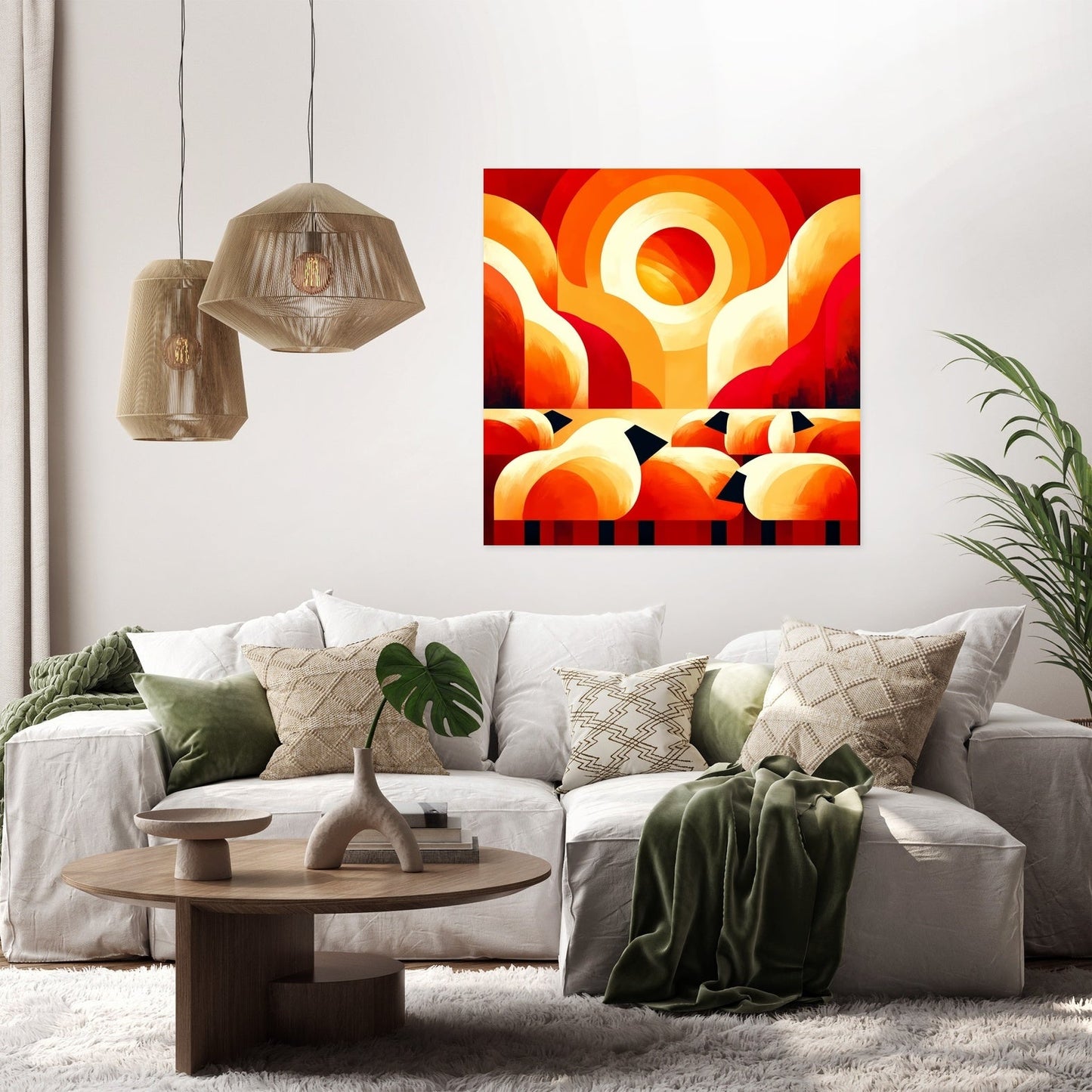 Sunset Sheep Warmth Canvas