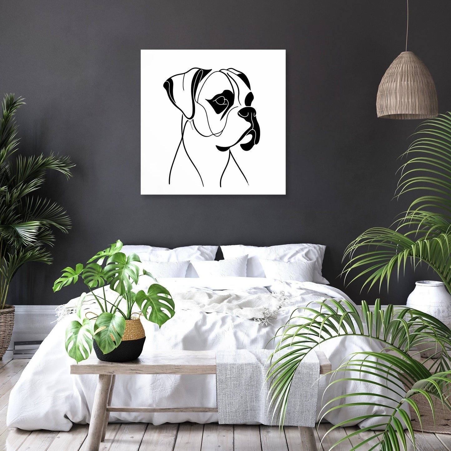 Modern Minimal Boxer Simplified Canvas