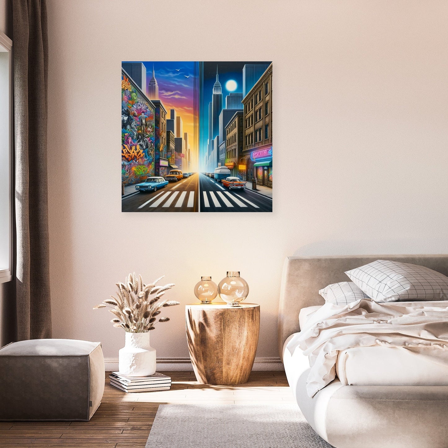 Contrasting Cityscape Canvas