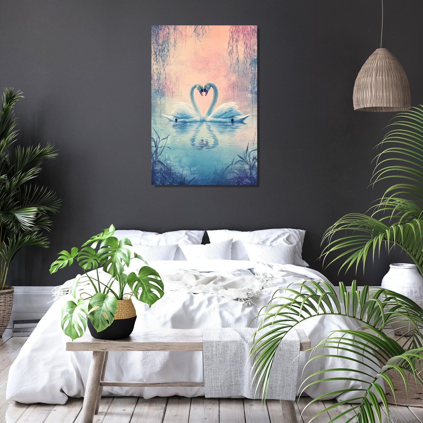 Heartfelt Swans Canvas