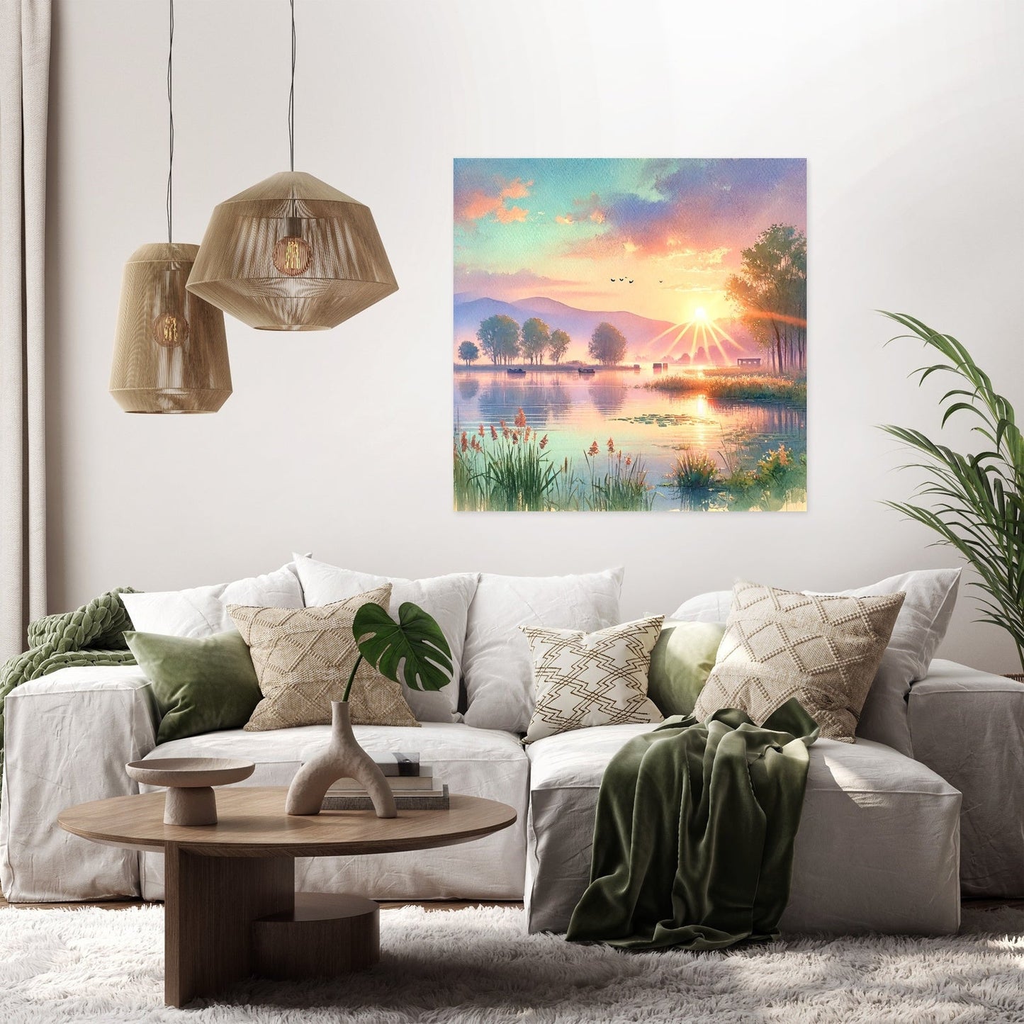 Sunrise Over Masazir Lake Canvas
