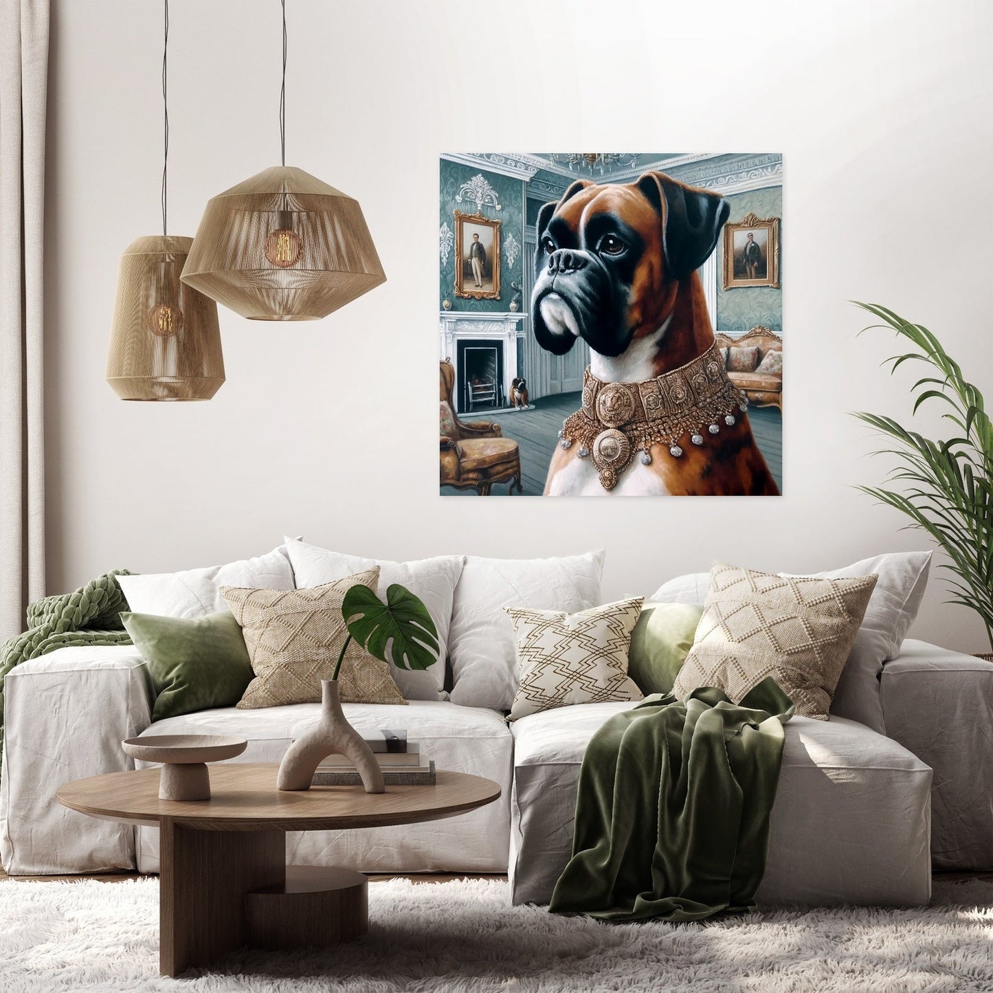 Guardian of the Manor Boxer Portrait Canvas