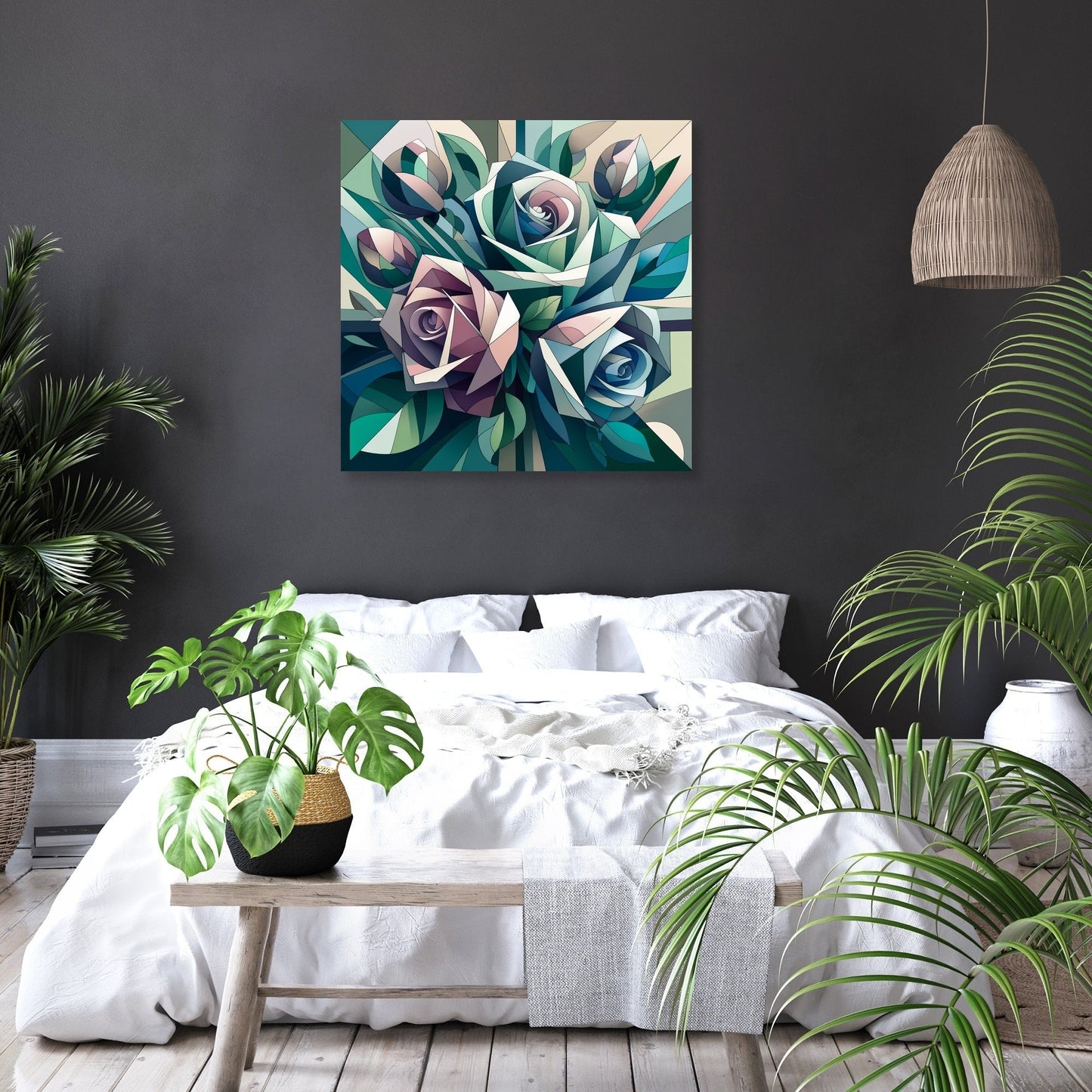 Cubism Rose Puzzle Canvas