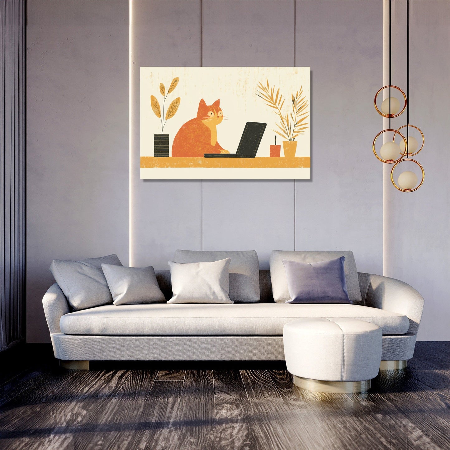 Feline Work Canvas