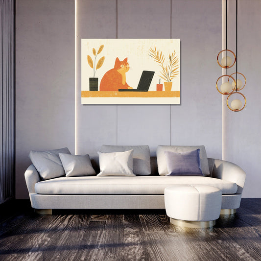 Feline Work Canvas