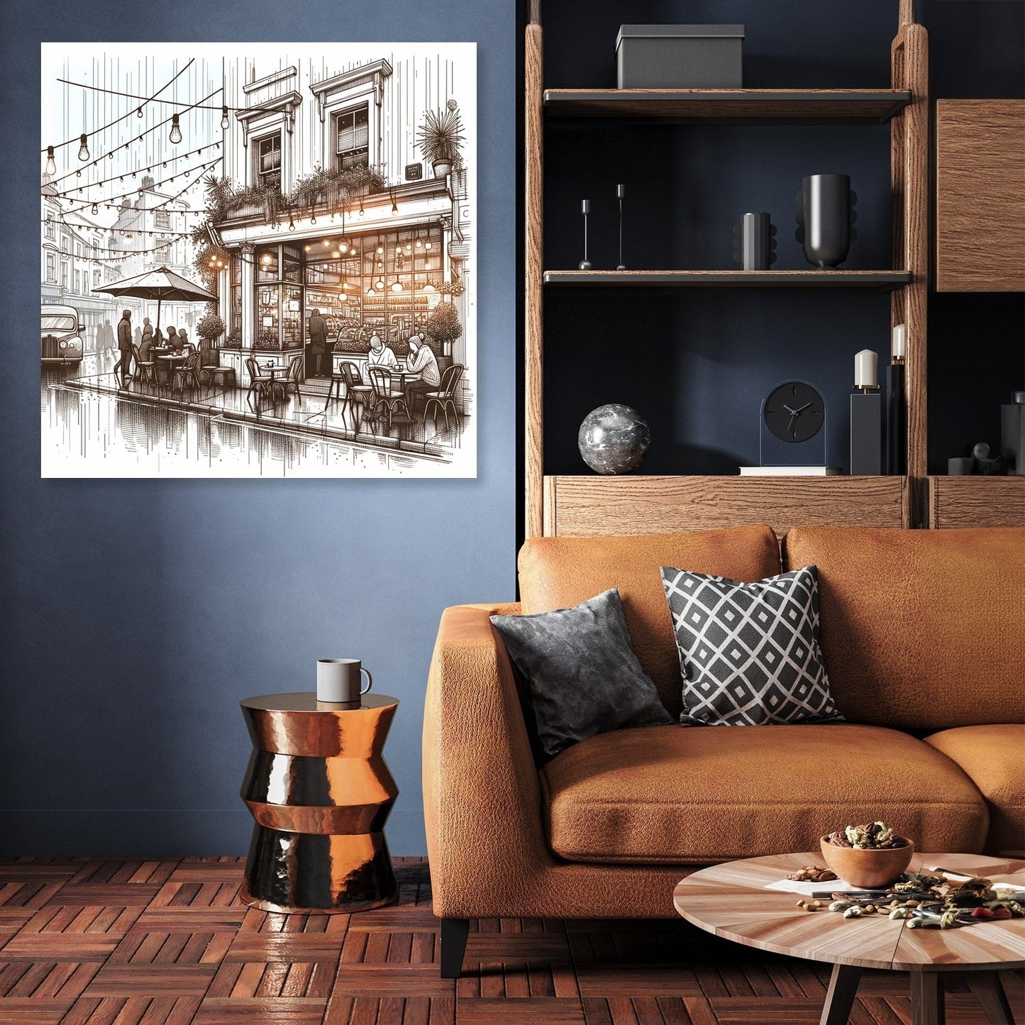 Rainy Day Café Canvas