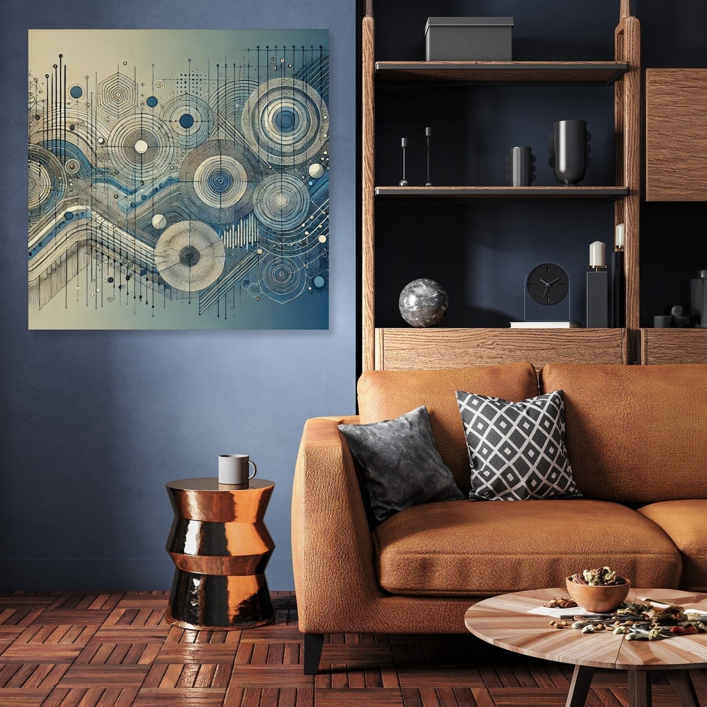 Geometric Sound Waves Canvas