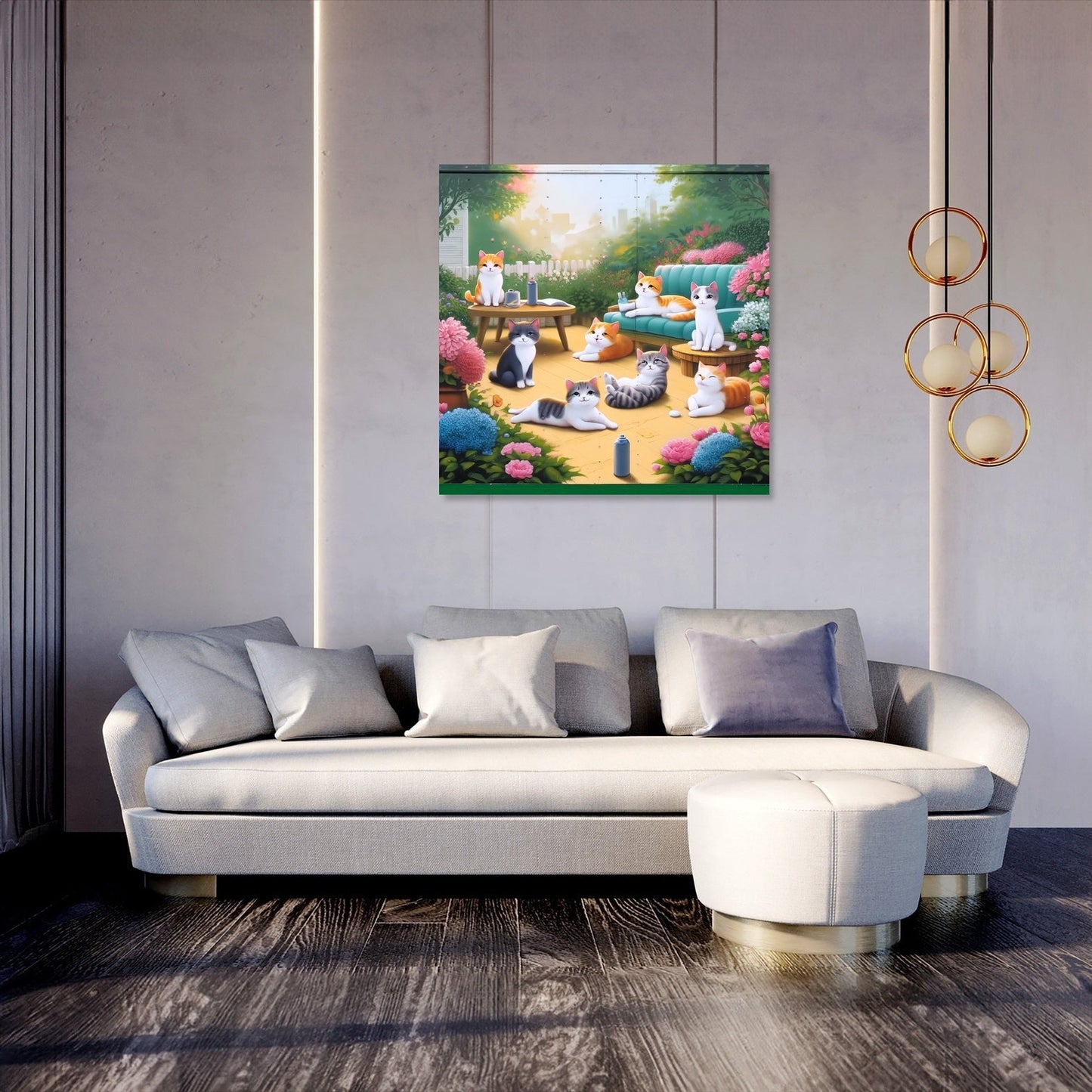 Playful Garden Cats Canvas