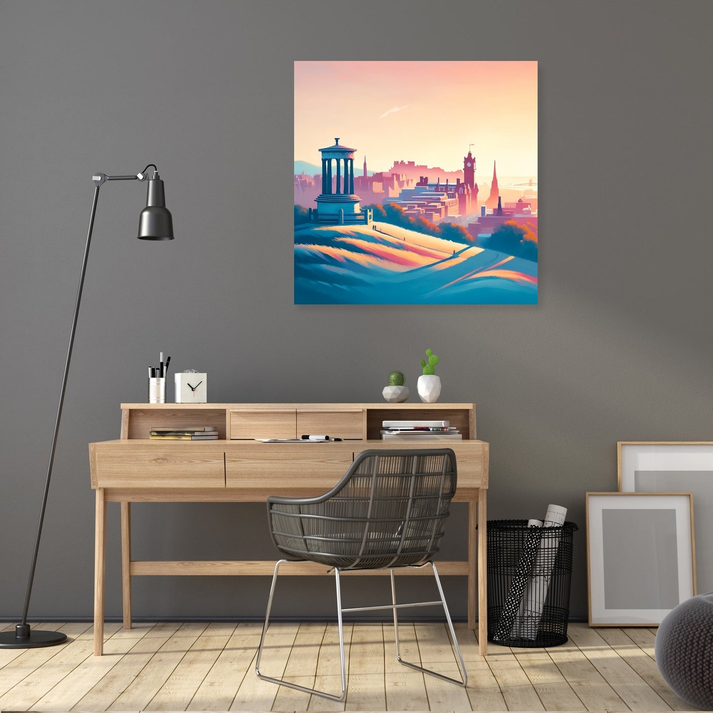 Edinburgh's Calton Hill Sunrise Minimalism Canvas