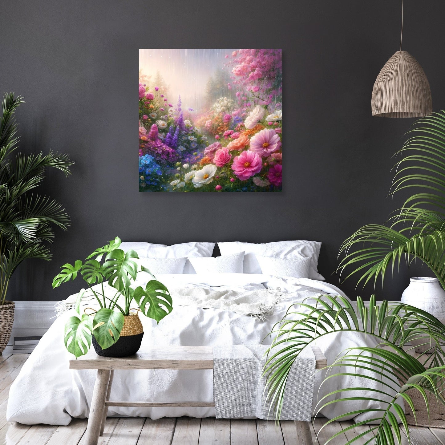 Spring Rain Garden Canvas