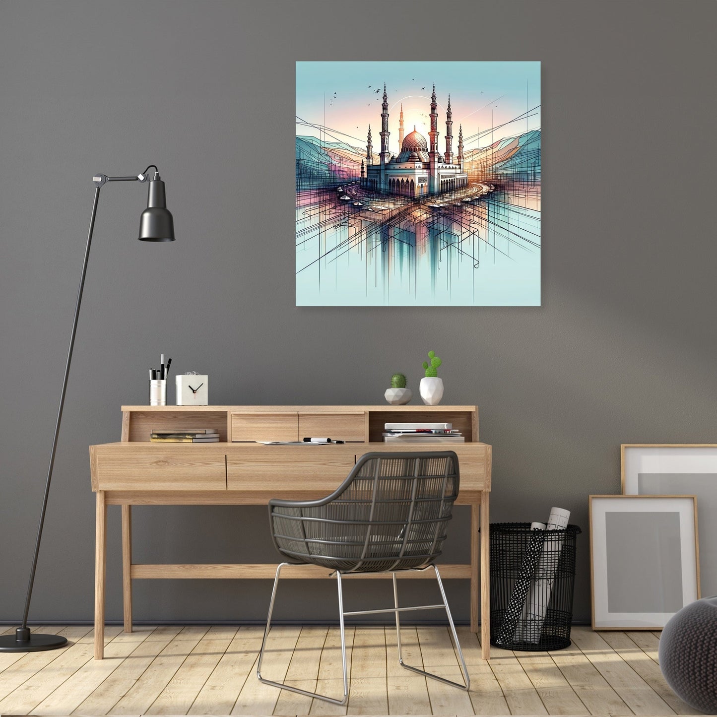 Abstract Baitul Mukarram Dawn Canvas