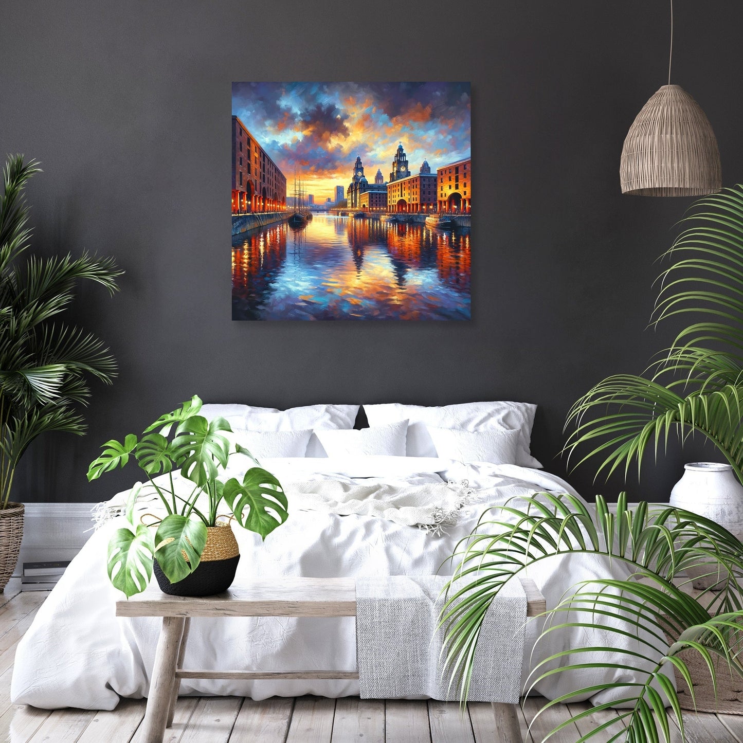 Liverpool Albert Dock Dusk Impression Canvas