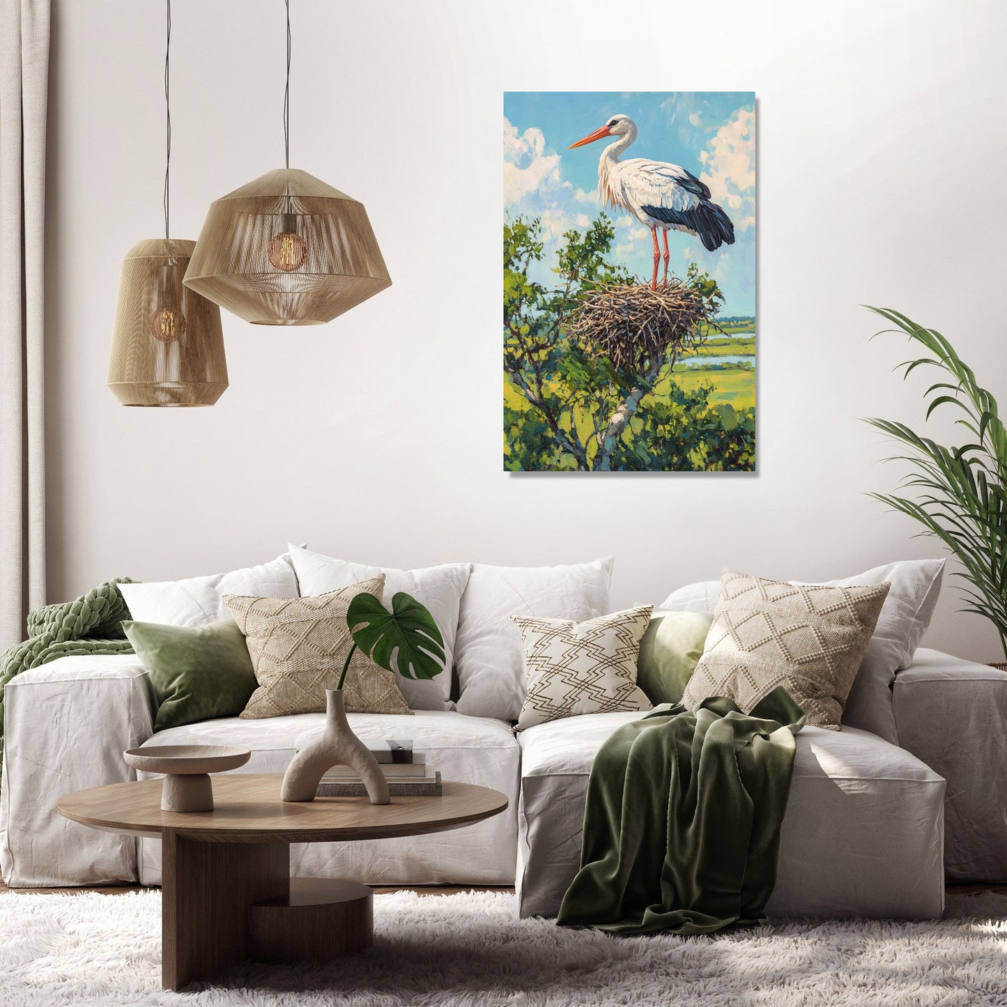 Majestic Stork's Nest Canvas