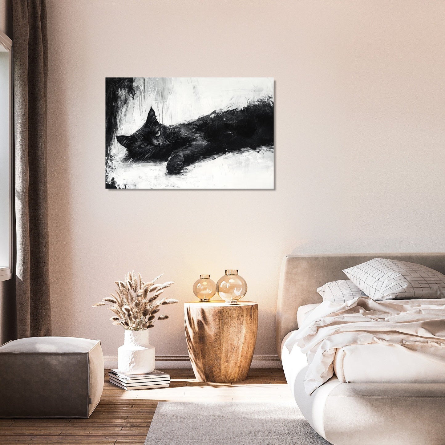 Black Cat Serenity Canvas
