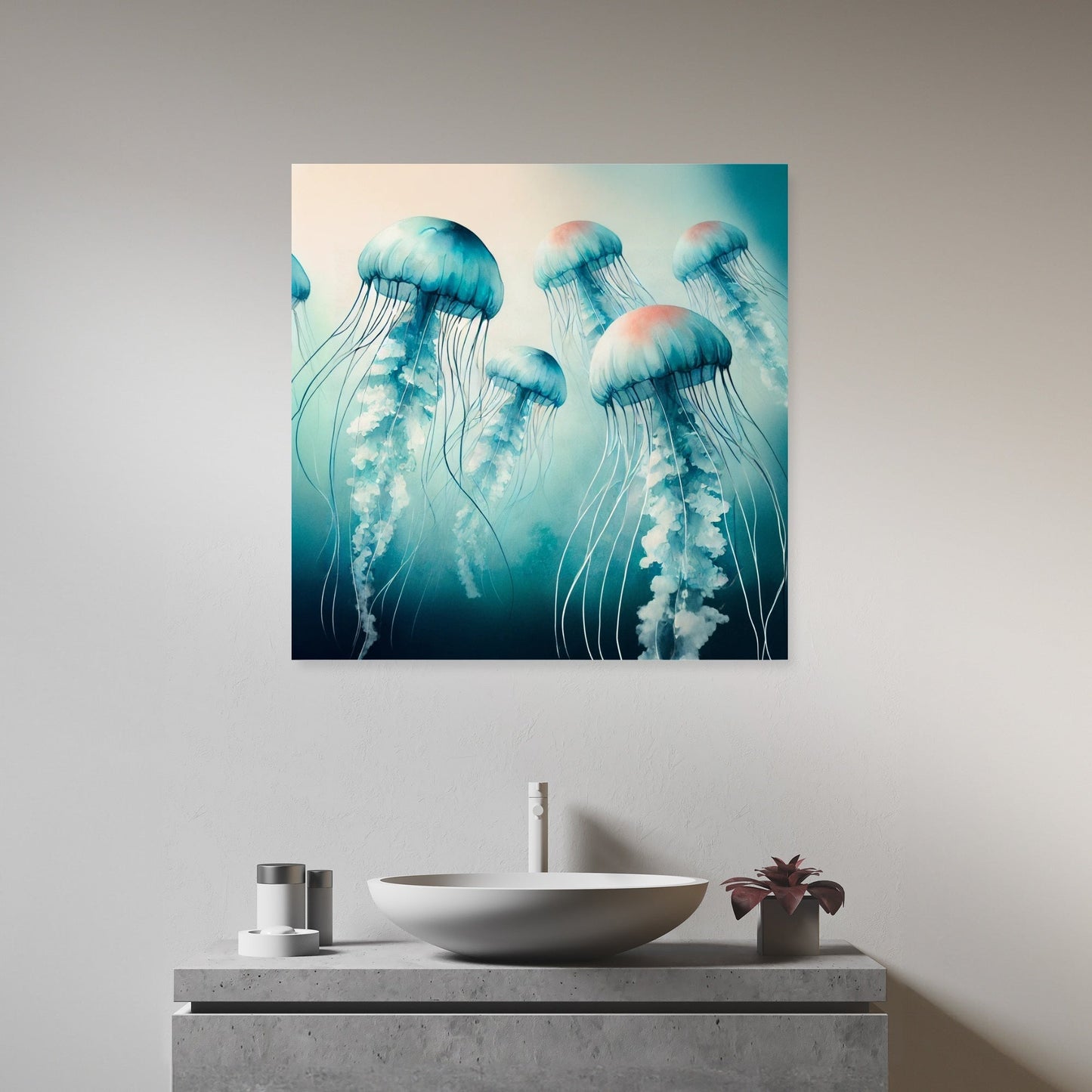 Serene Jellyfish Drift Canvas