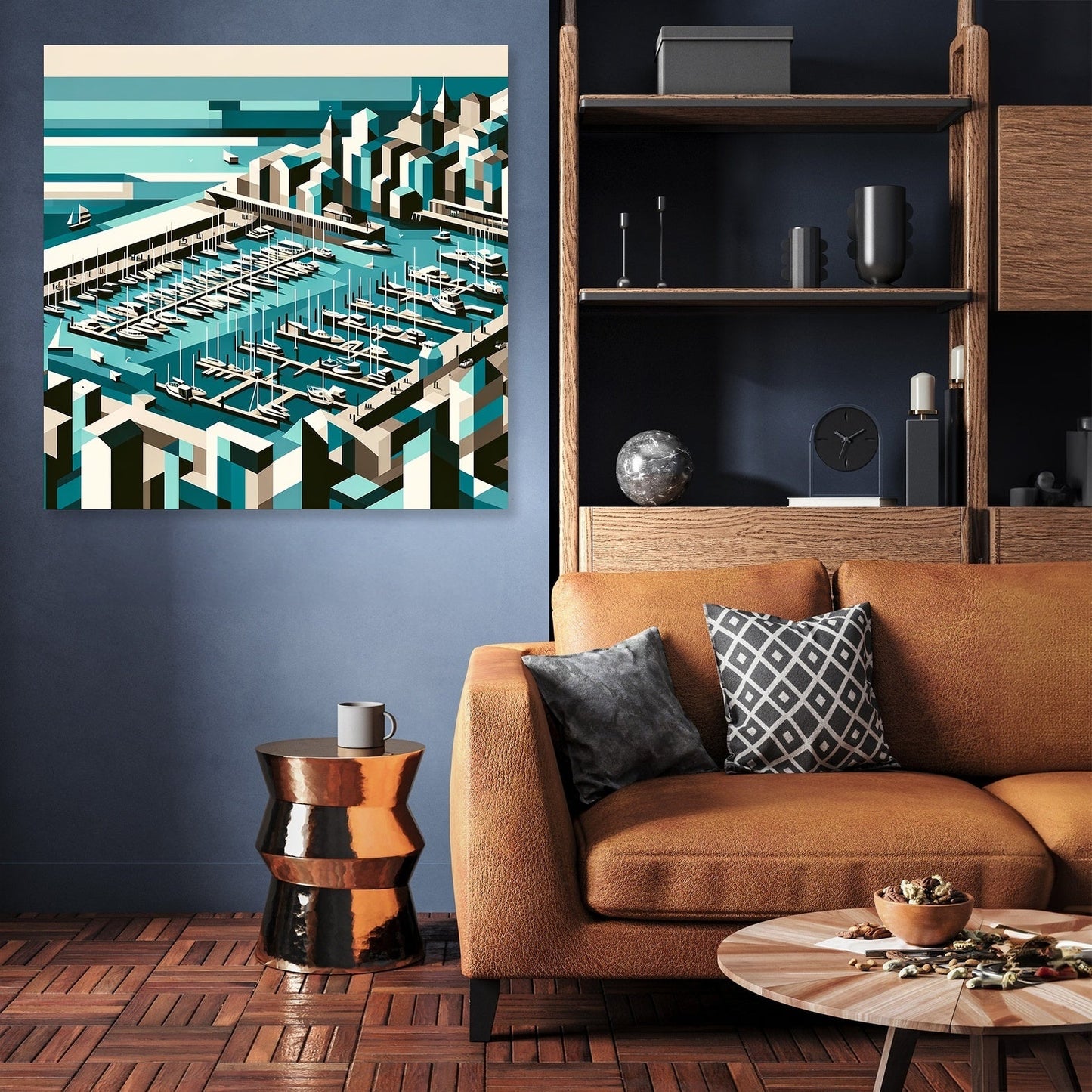 Abstract Brighton Marina Canvas