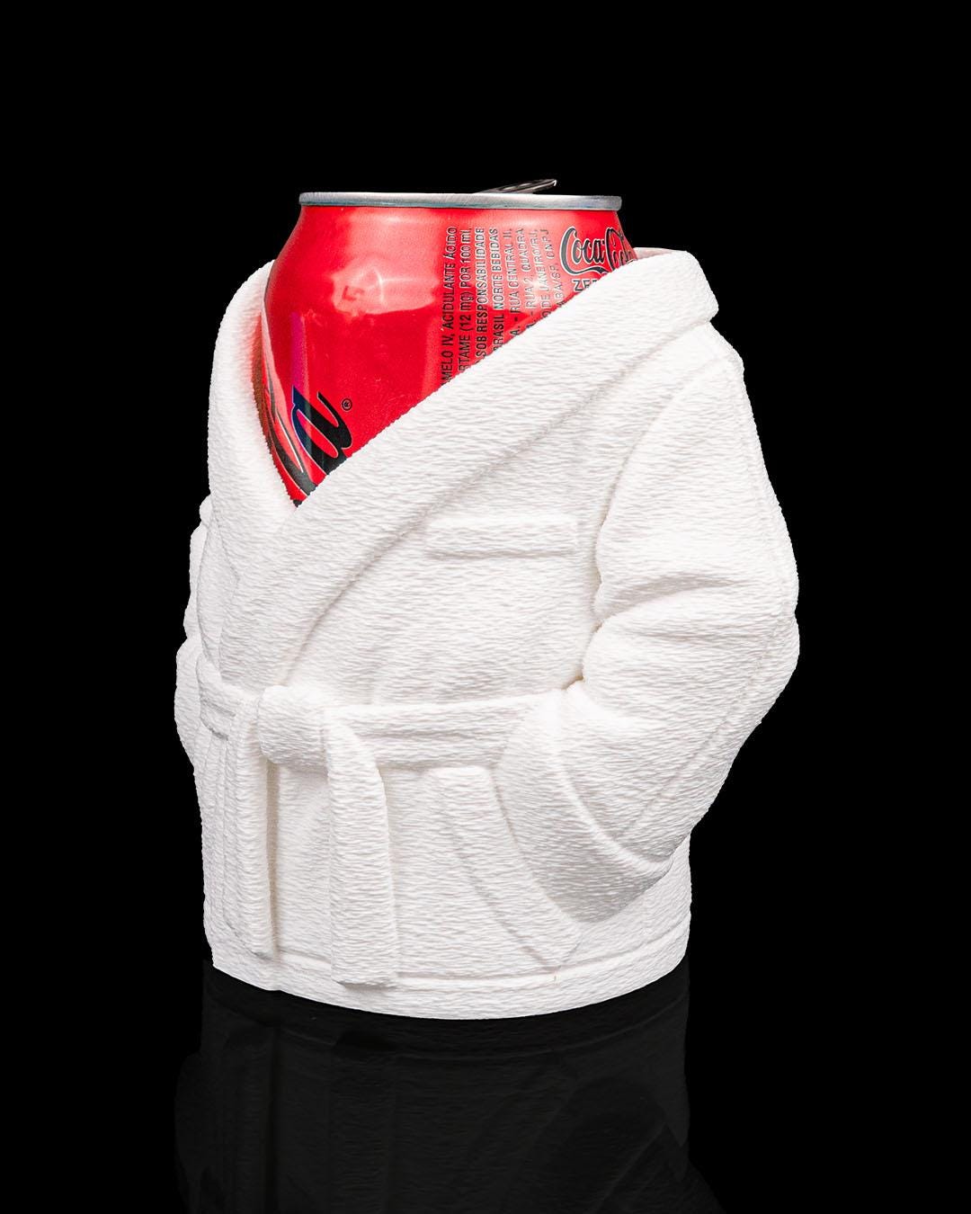 Cozy White Bathrobe Desk & Vanity Organizer | Unique Pen, Pencil and can Holder