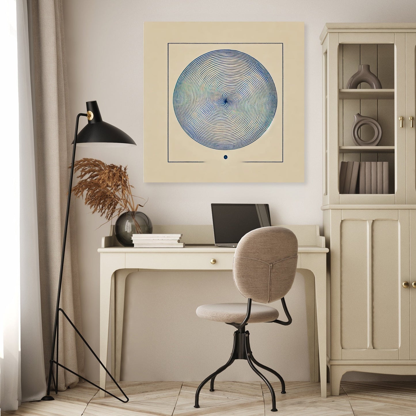 Tranquil Blue Spiral Canvas