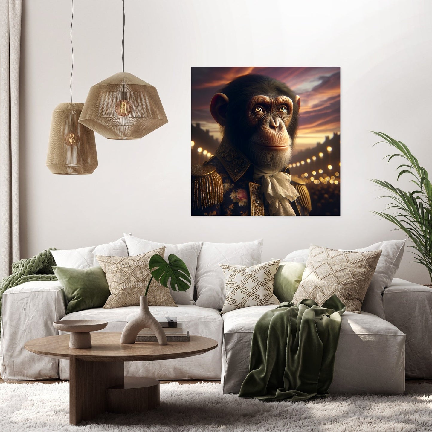 Regal Chimpanzee Dusk Canvas