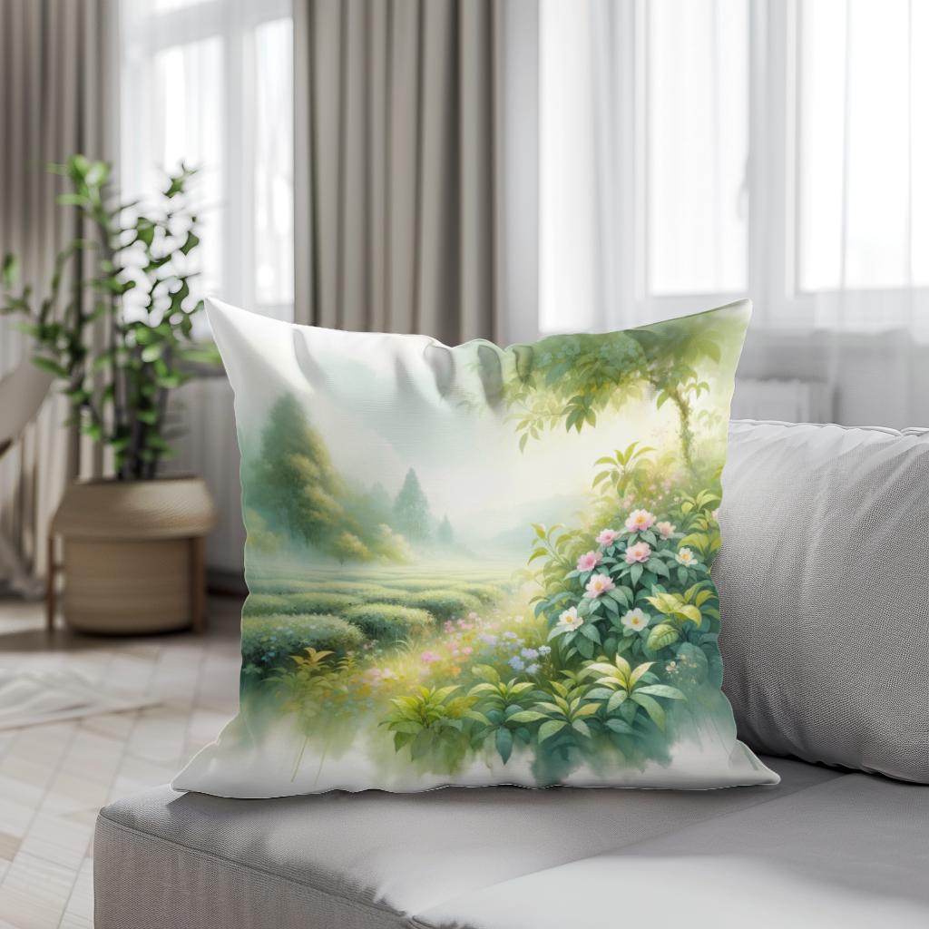Tranquil Teagarden Cotton Cushion