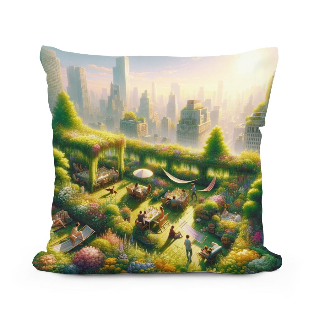 Summer Urban Oasis Cotton Cushion