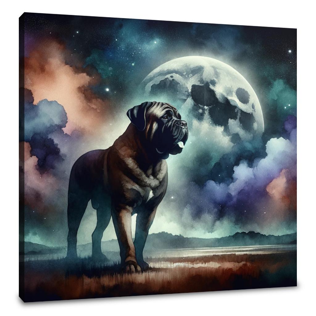 Moonlit Guardian Bullmastiff Canvas