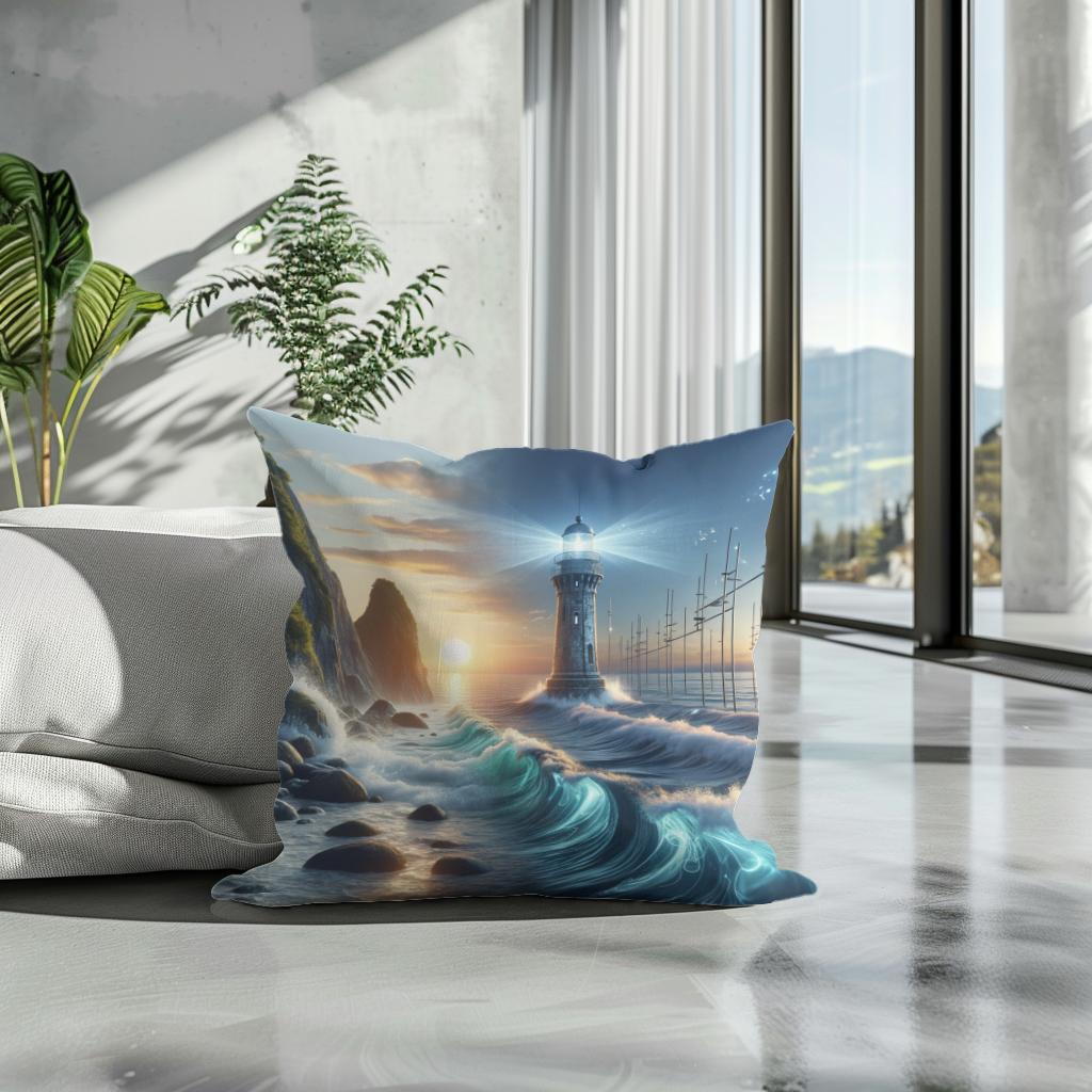 Serenity Shores Beacon Cotton Cushion