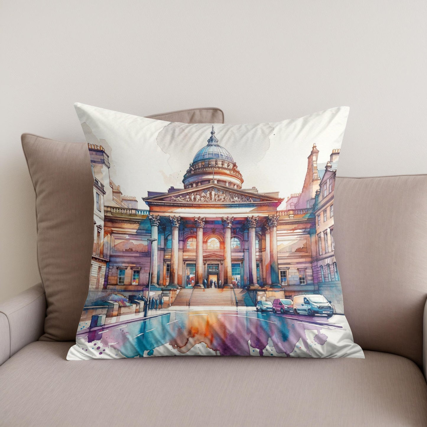 Edinburgh Walker Gallery Watercolor Essence Cotton Cushion