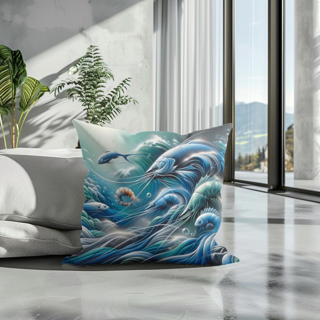 Whispering Waves Cotton Cushion