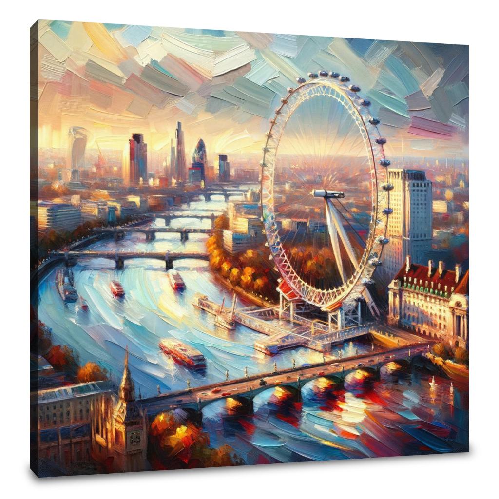 London Eye Impressionist Vista Canvas