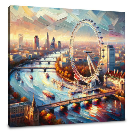 London Eye Impressionist Vista Canvas