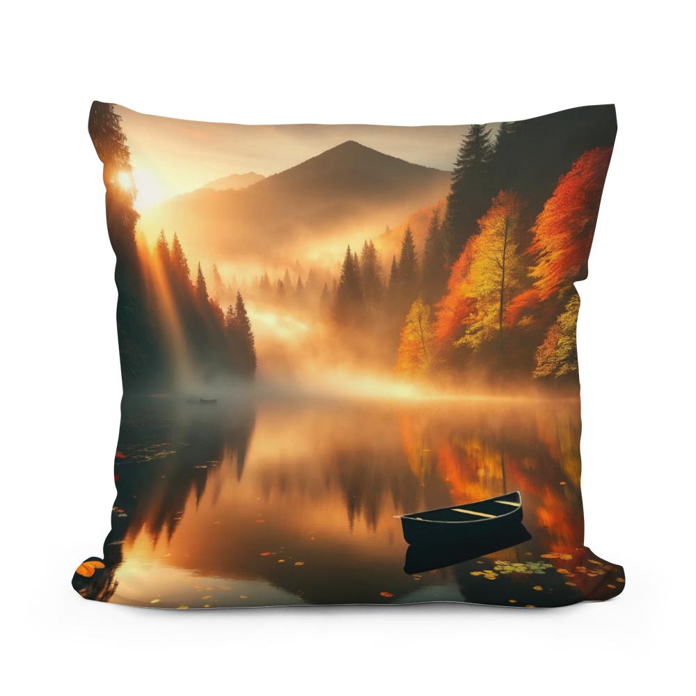 Autumn Dawn Mist Cotton Cushion