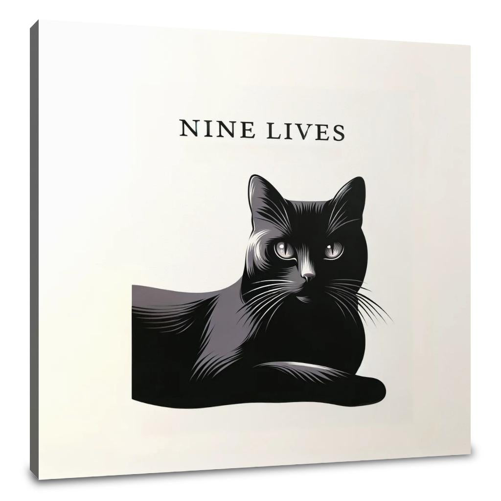 Mysterious Black Cat Canvas