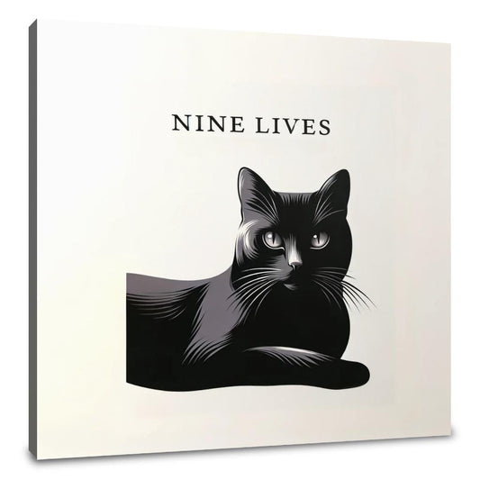 Mysterious Black Cat Canvas