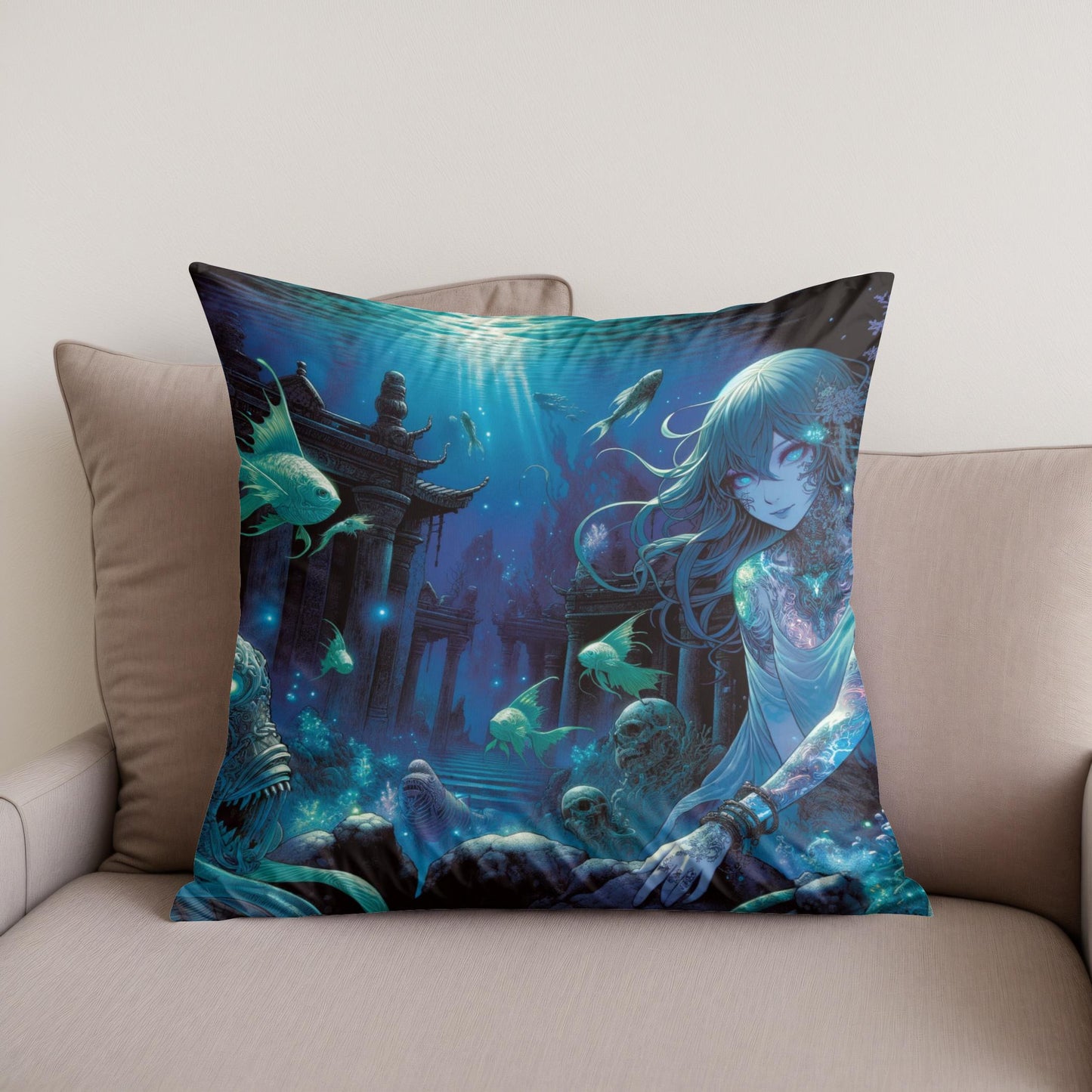 Abyssal Guardian Cotton Cushion