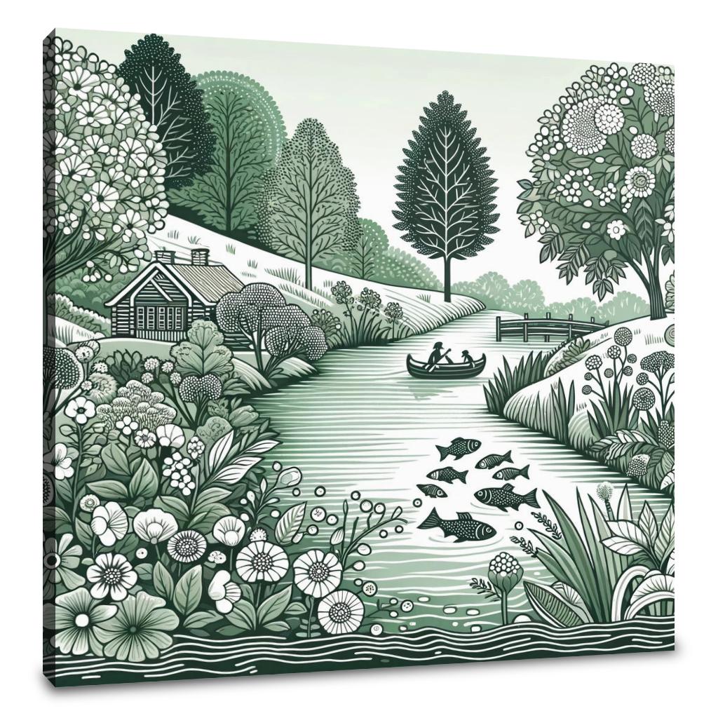 Riverbank Serenity Canvas