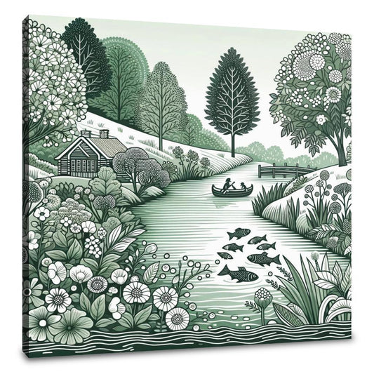Riverbank Serenity Canvas
