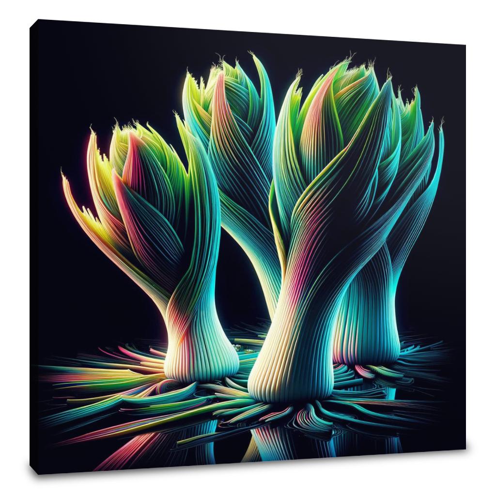 Neon Leek Glow Canvas